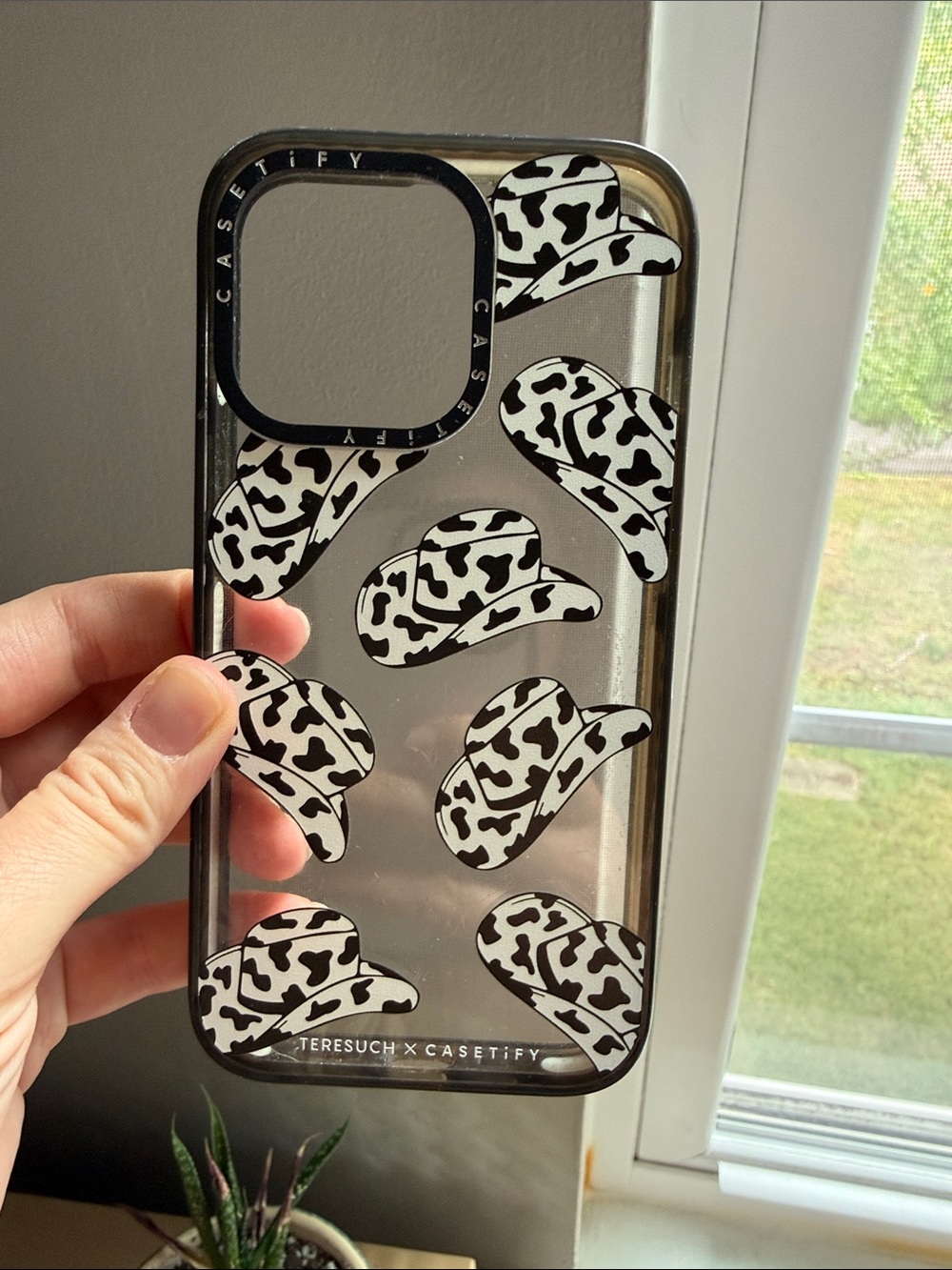 Casetify Clear Black & White Cowgirl Hat iPhone 13 Pro Case